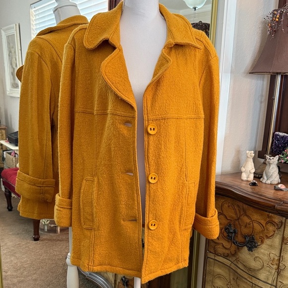Live a Little Golden Pea Coat - Picture 1 of 11